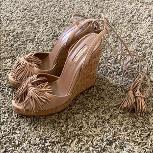 Aquazzura Suede Wedge Sandal